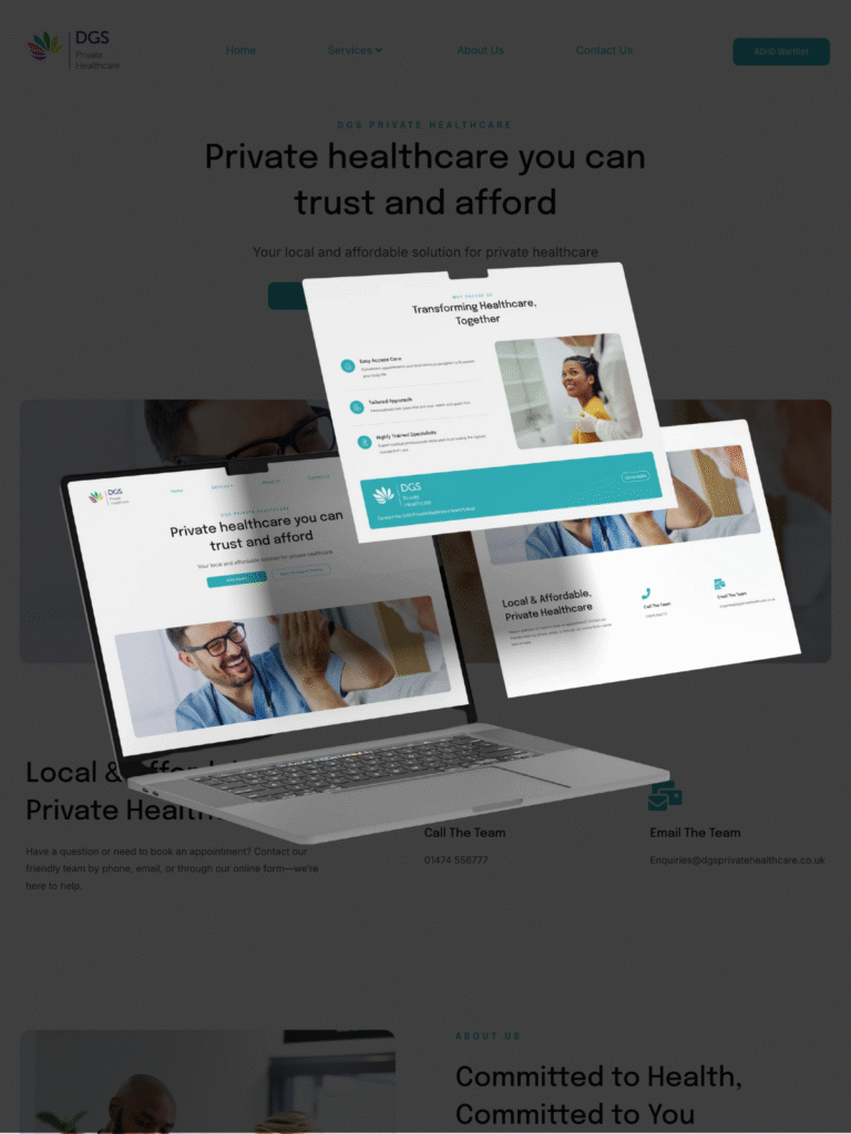 Custom website design for DGS Healths service provided in Chatham