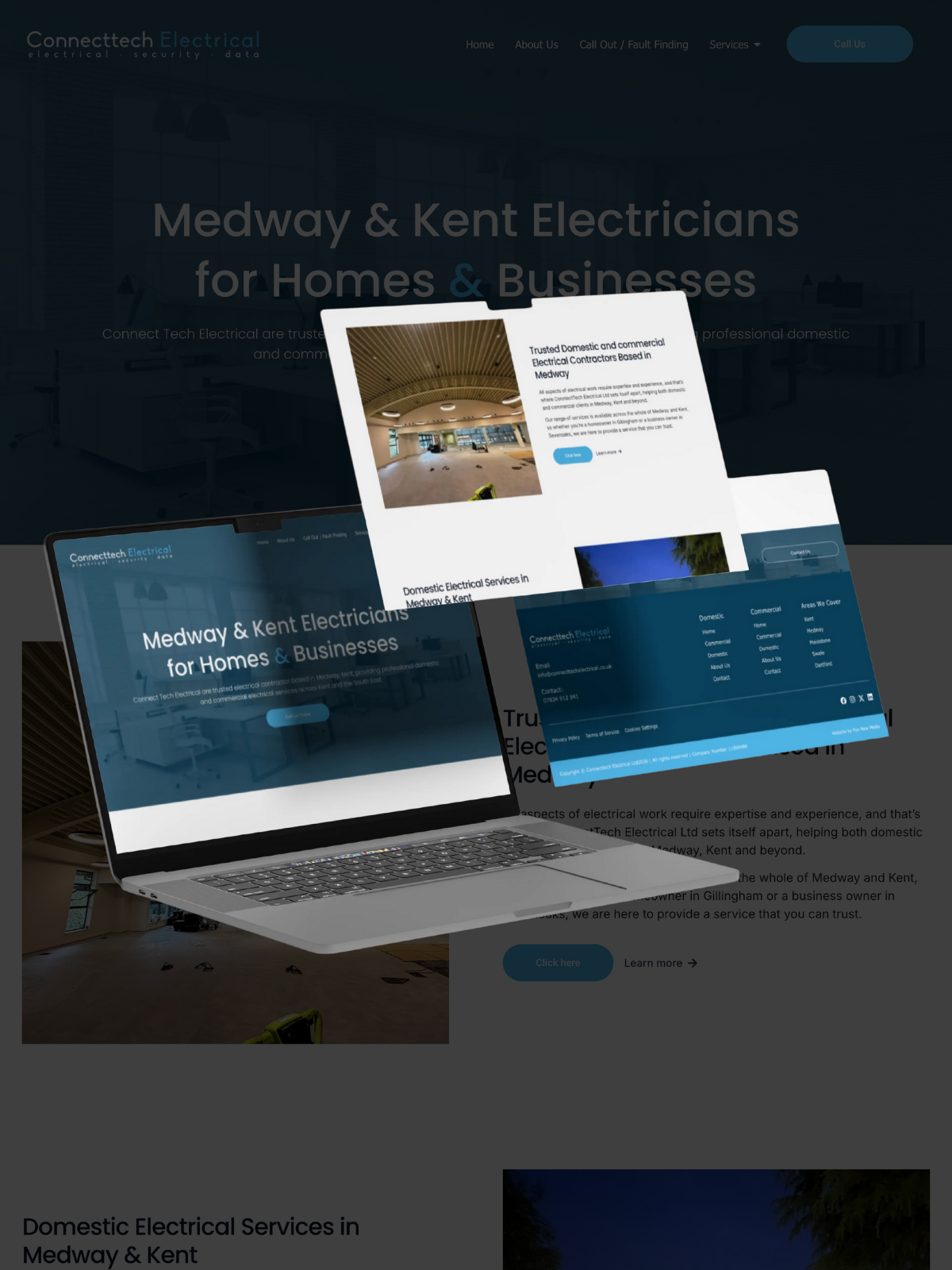 Custom website design for Connect Tech Electrical based in Chatham